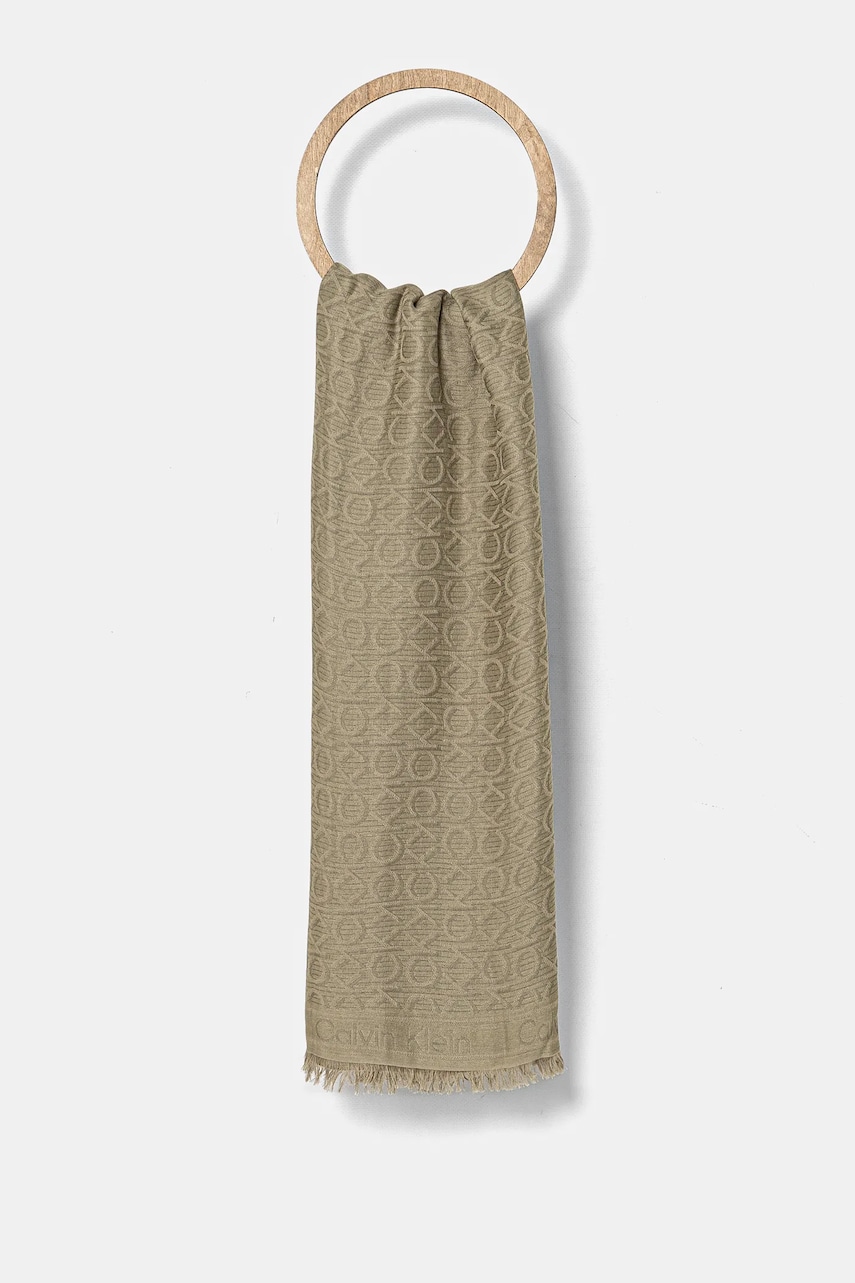 Levně Šátek Calvin Klein zelená barva, K60K608779
