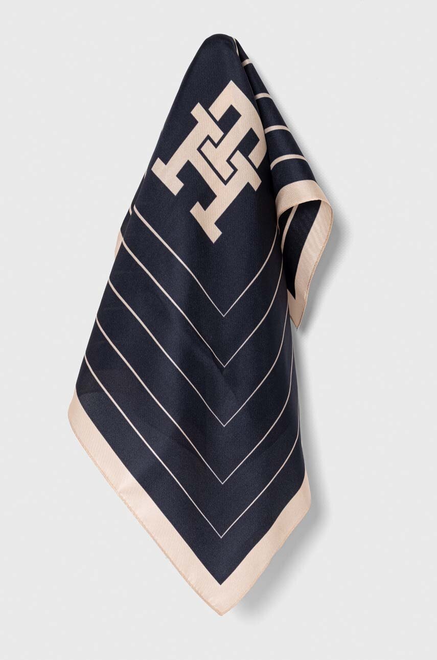 

Шелковый платок на шею Tommy Hilfiger цвет синий узор