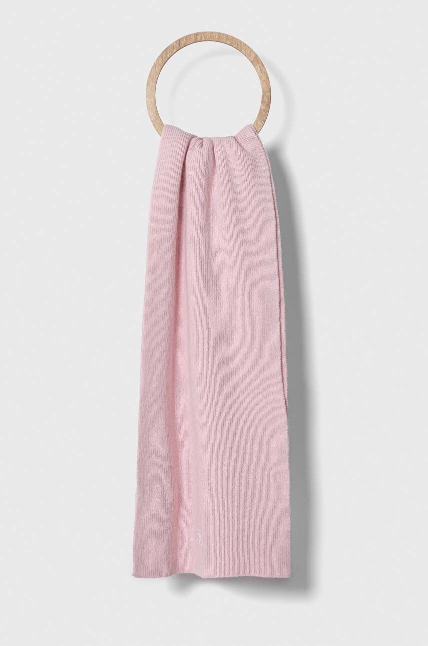 Levně Šátek z vlněné směsi Calvin Klein Jeans růžová barva, hladký