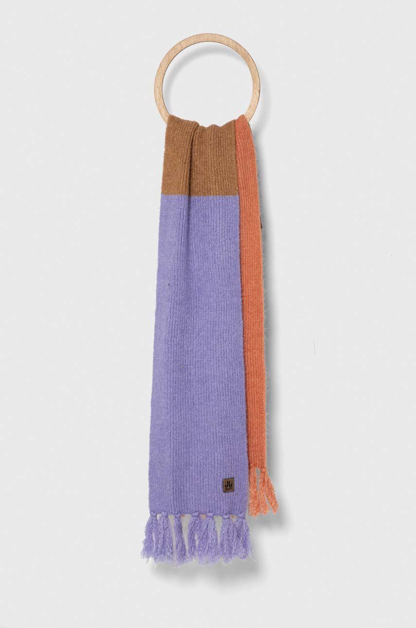 E-shop Šátek z vlněné směsi Jail Jam fialová barva, vzorovaný