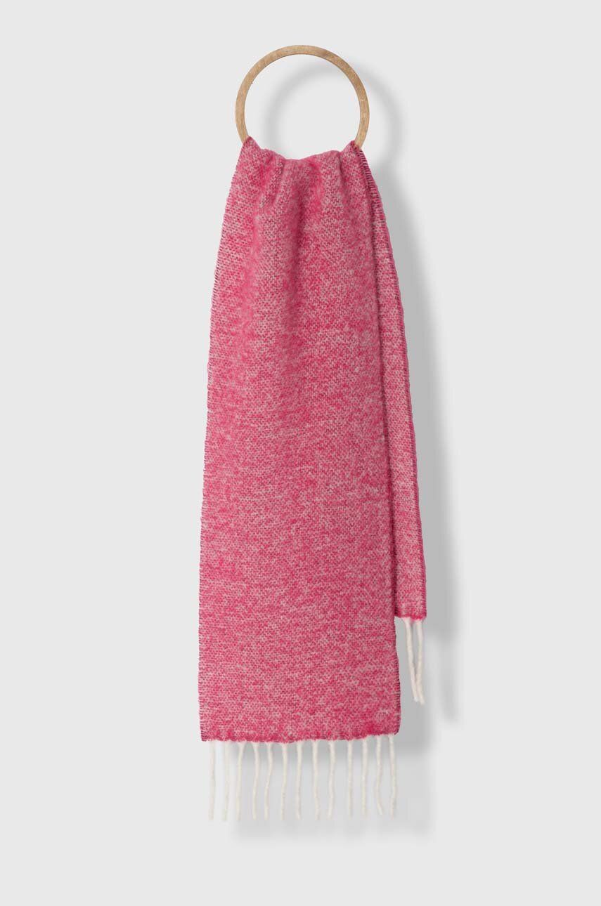 Levně Dětský šátek z vlněné směsi United Colors of Benetton růžová barva, melanžový