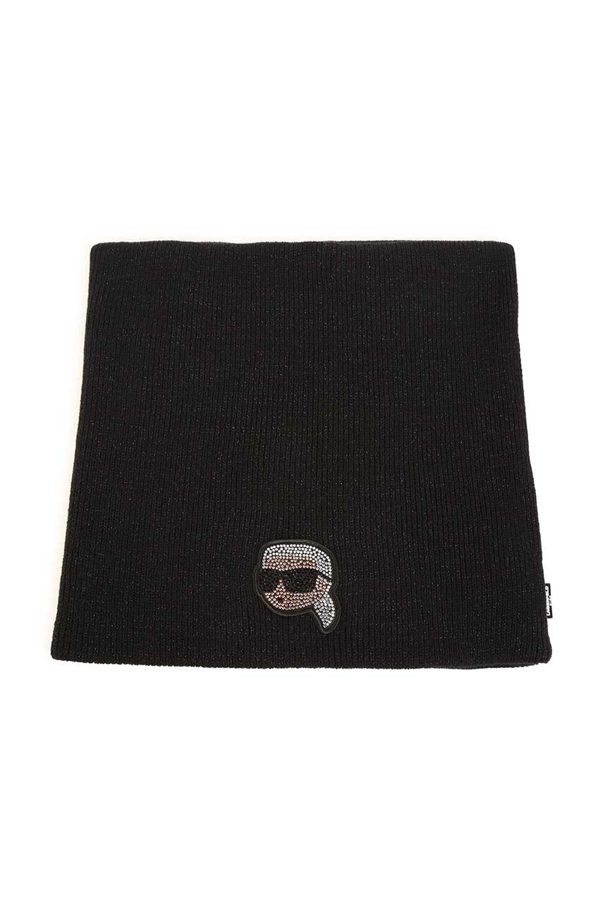 Dětský nákrčník Karl Lagerfeld černá barva, s aplikací - černá -  Hlavní materiál: 100 % Bavlna