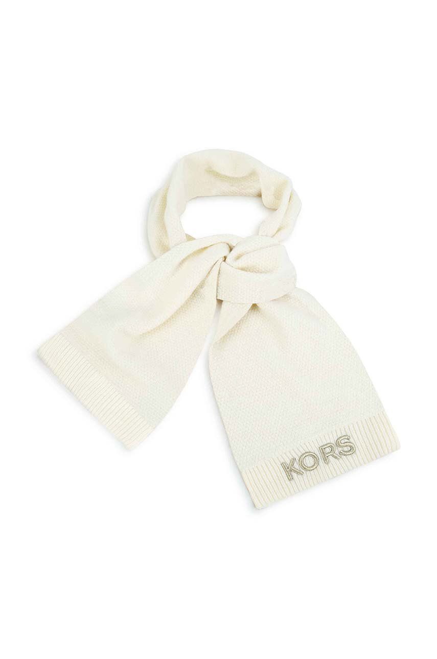 E-shop Dětský šátek z vlněné směsi Michael Kors béžová barva, vzorovaný