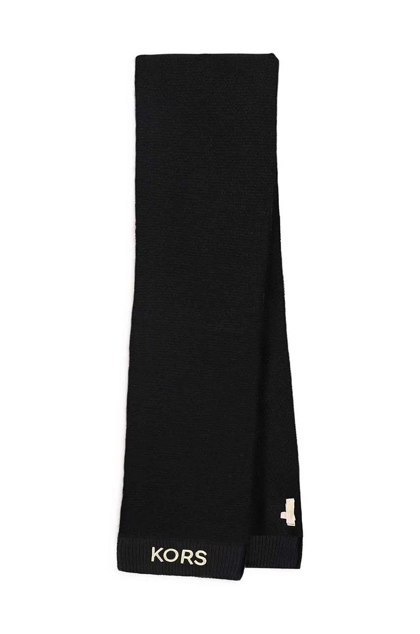 Dětský šátek z vlněné směsi Michael Kors černá barva, vzorovaný - černá - 36 % Polyakryl