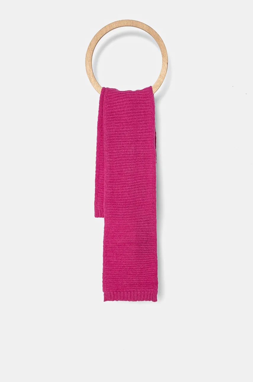 United Colors of Benetton esarfa de lana pentru copii culoarea roz, neted
