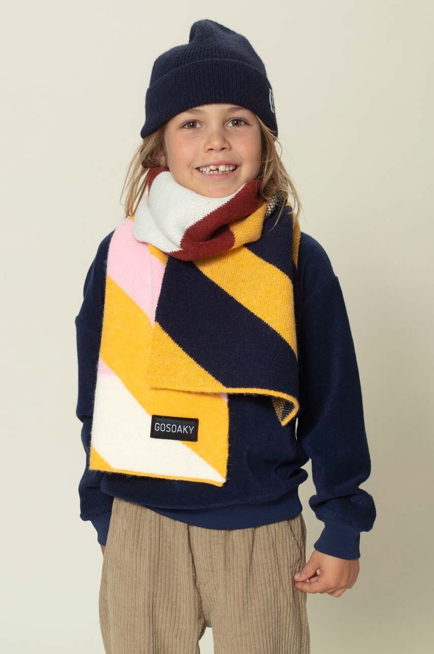 Дитячий шарф Gosoaky KISS THE CAT колір жовтий візерунок Дитячий шарф Gosoaky KISS THE CAT колір жовтий візерунок