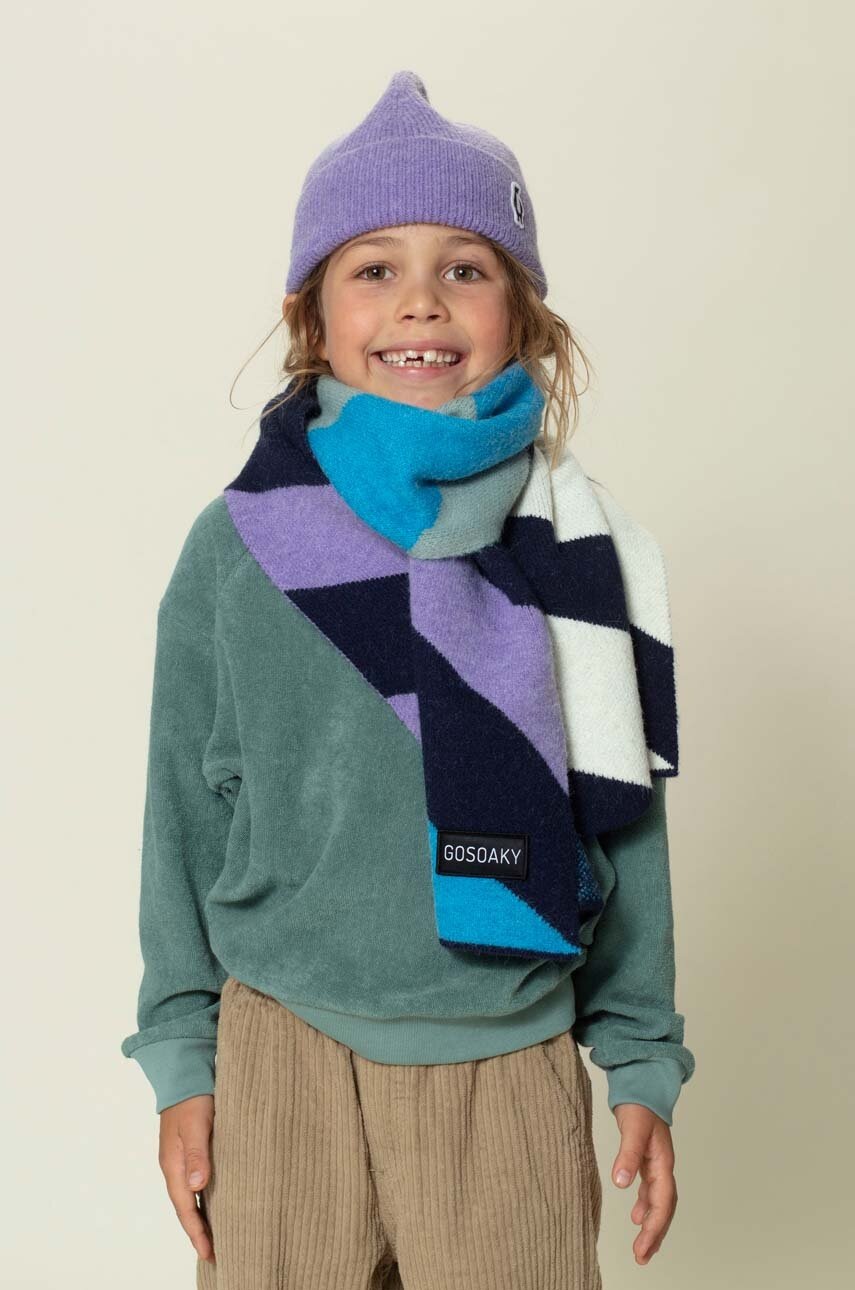 Дитячий шарф Gosoaky KISS THE CAT колір синій візерунок Дитячий шарф Gosoaky KISS THE CAT колір синій візерунок