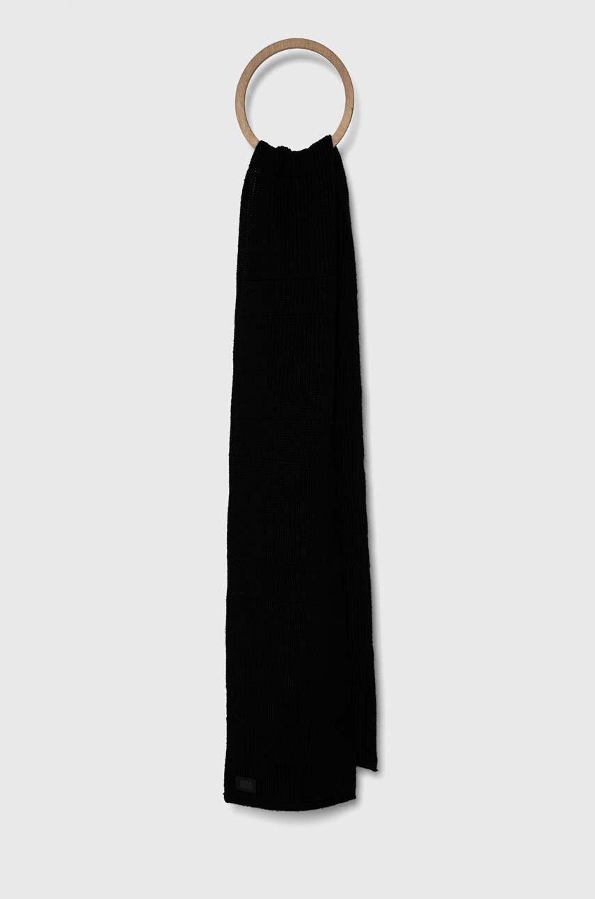 Šátek z vlněné směsi UGG černá barva, melanžový - černá - 35 % Akryl