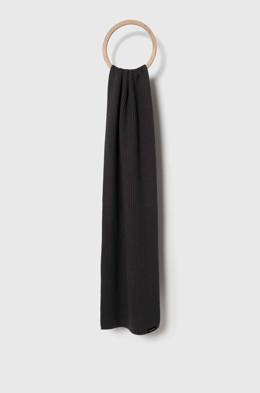 Levně Šátek s příměsí kašmíru Calvin Klein šedá barva, hladký