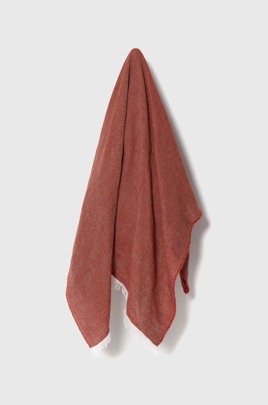 Šátek z vlněné směsi Sisley růžová barva, melanžový