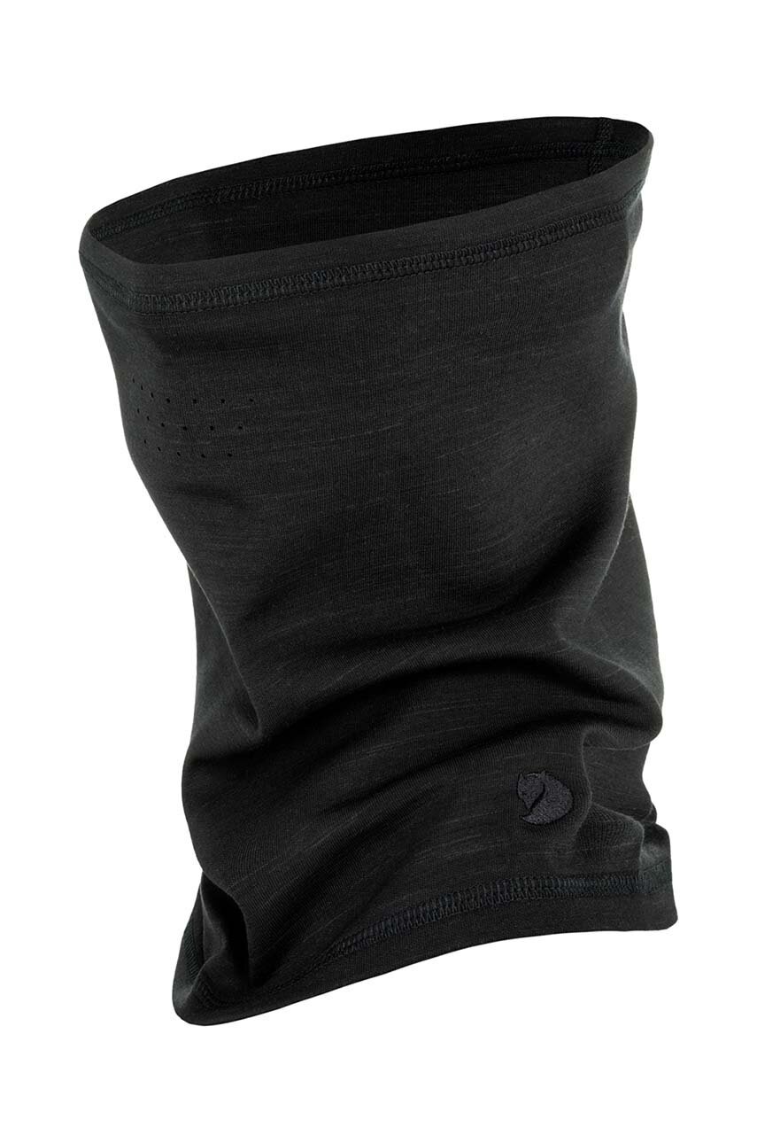 Fjallraven fular din amestec de lână Keb Fleece Neck Gaiter culoarea negru, uni F86998.550