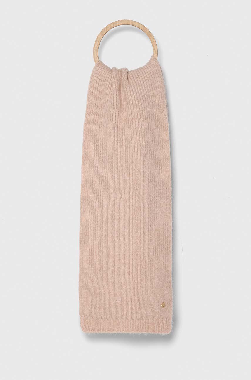 Granadilla esarfa din amestec de lana culoarea roz, neted