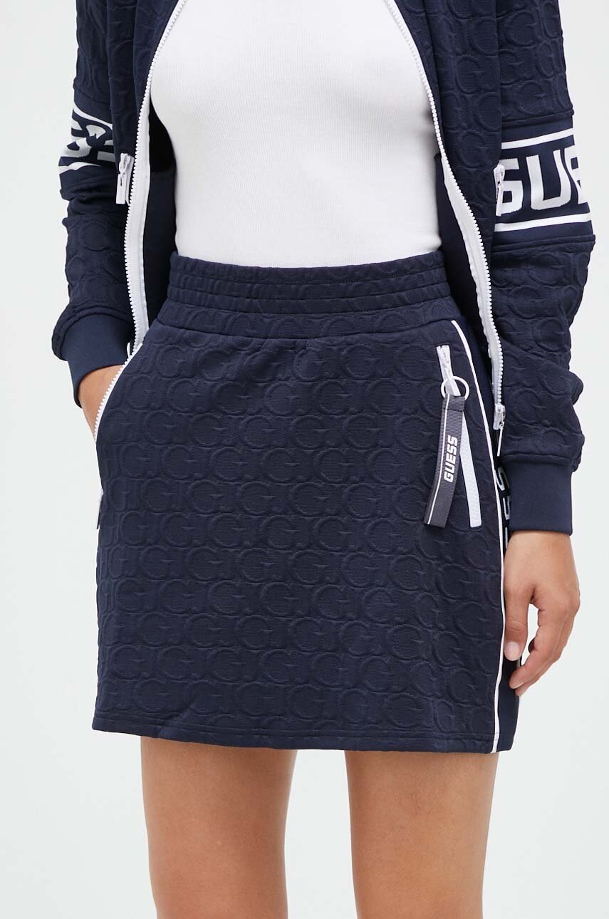 

Юбка Guess цвет синий mini расклешённая