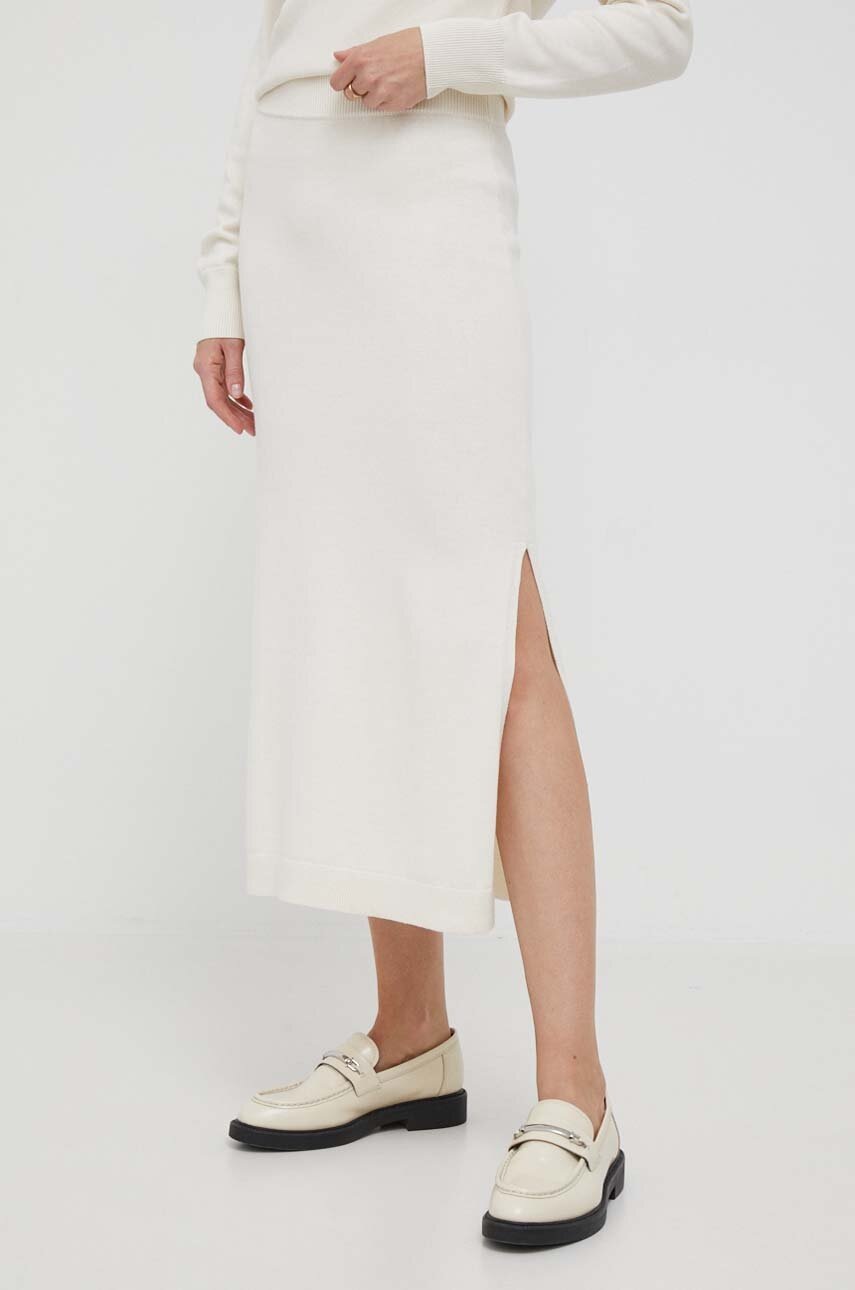 

Юбка Lauren Ralph Lauren цвет бежевый midi карандаш