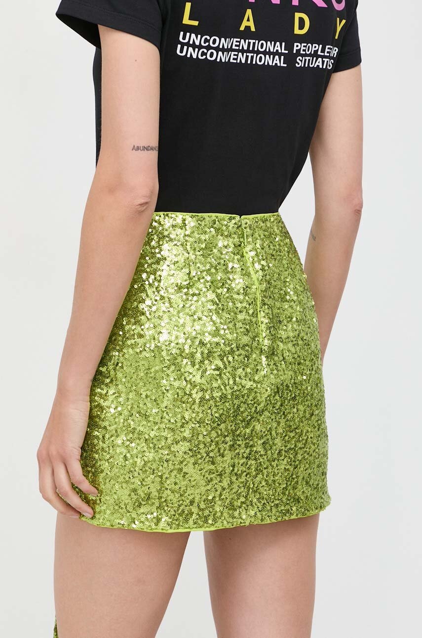 Спідниця Pinko колір зелений mini олівець 