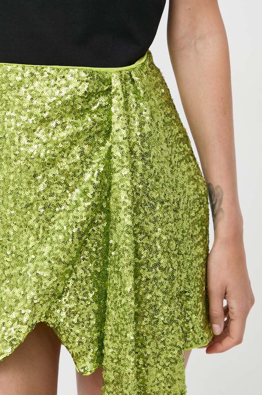 Спідниця Pinko колір зелений mini олівець 