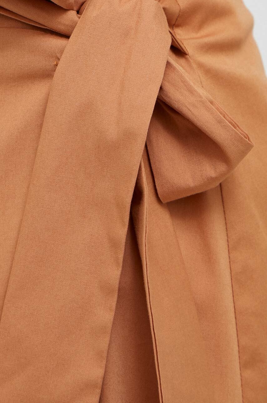 Φούστα DKNY χρώμα: καφέ φωτογραφία