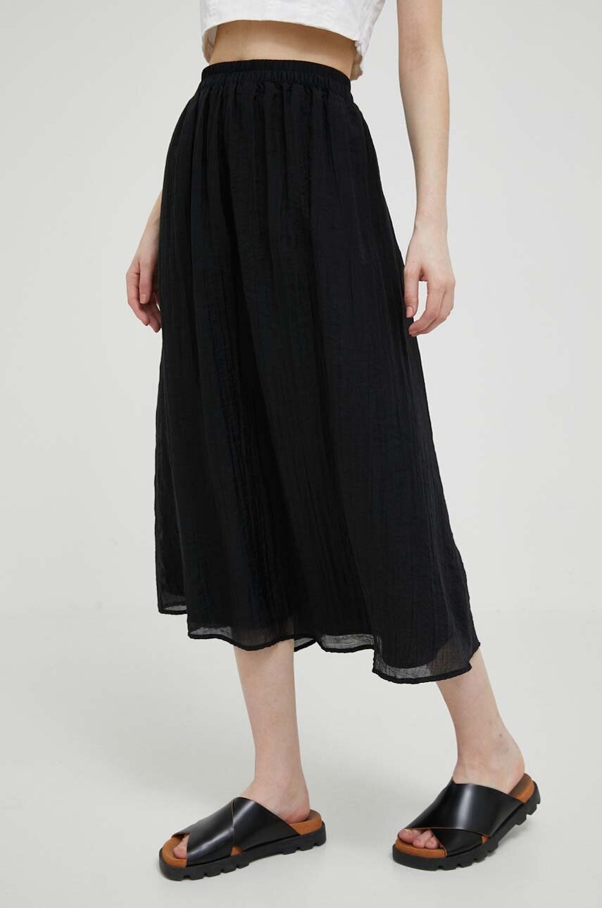 Dkny Fusta Culoarea Negru, Maxi, Evazati