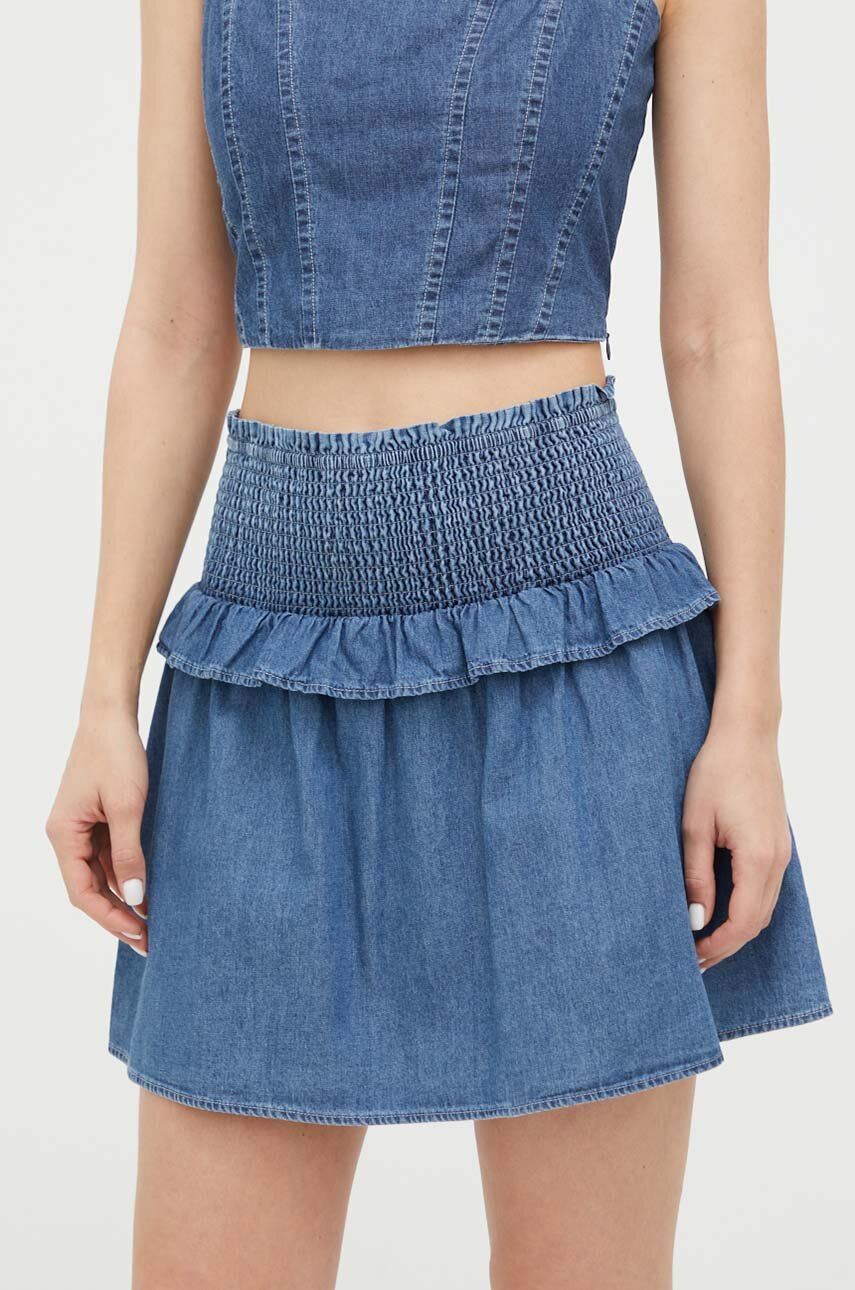 Dkny Fusta Jeans Mini, Evazati