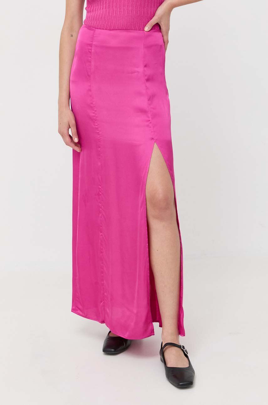 Sukně MAX&Co. růžová barva, midi - růžová -  100 % Viskóza