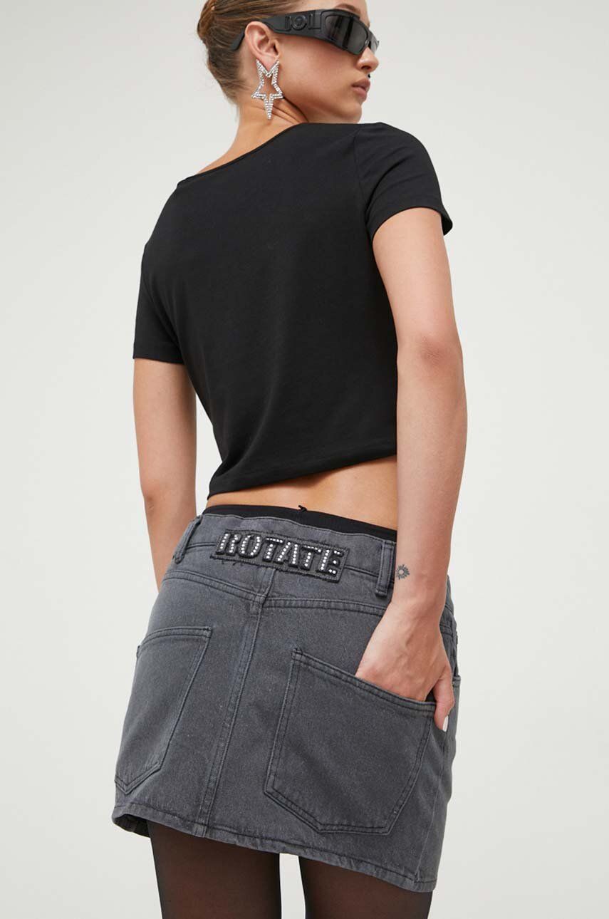 E-shop Džínová sukně Rotate šedá barva, mini, pouzdrová