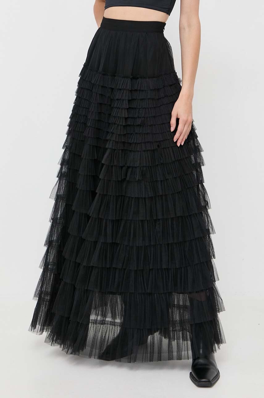 

Спідниця Twinset колір чорний maxi розкльошена