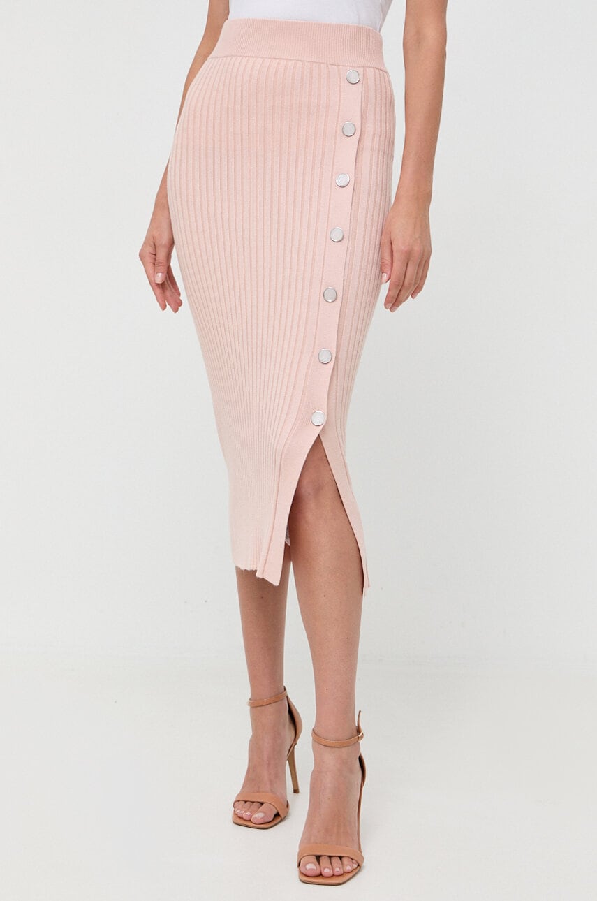 

Юбка Guess цвет розовый midi карандаш