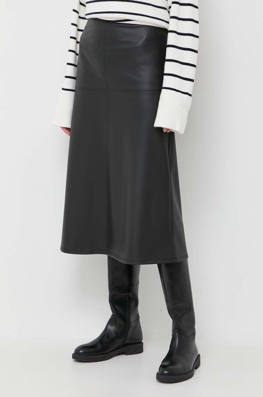 

Спідниця Max Mara Leisure колір чорний midi розкльошена