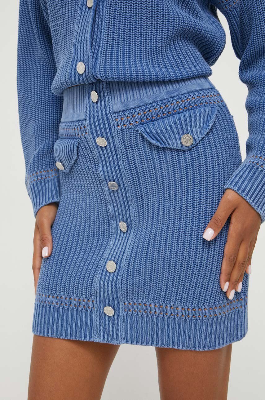 Sukně Moschino Jeans mini - modrá -  95 % Bavlna