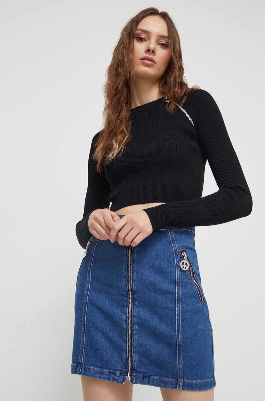 Moschino Jeans Fusta Jeans Mini, Drept