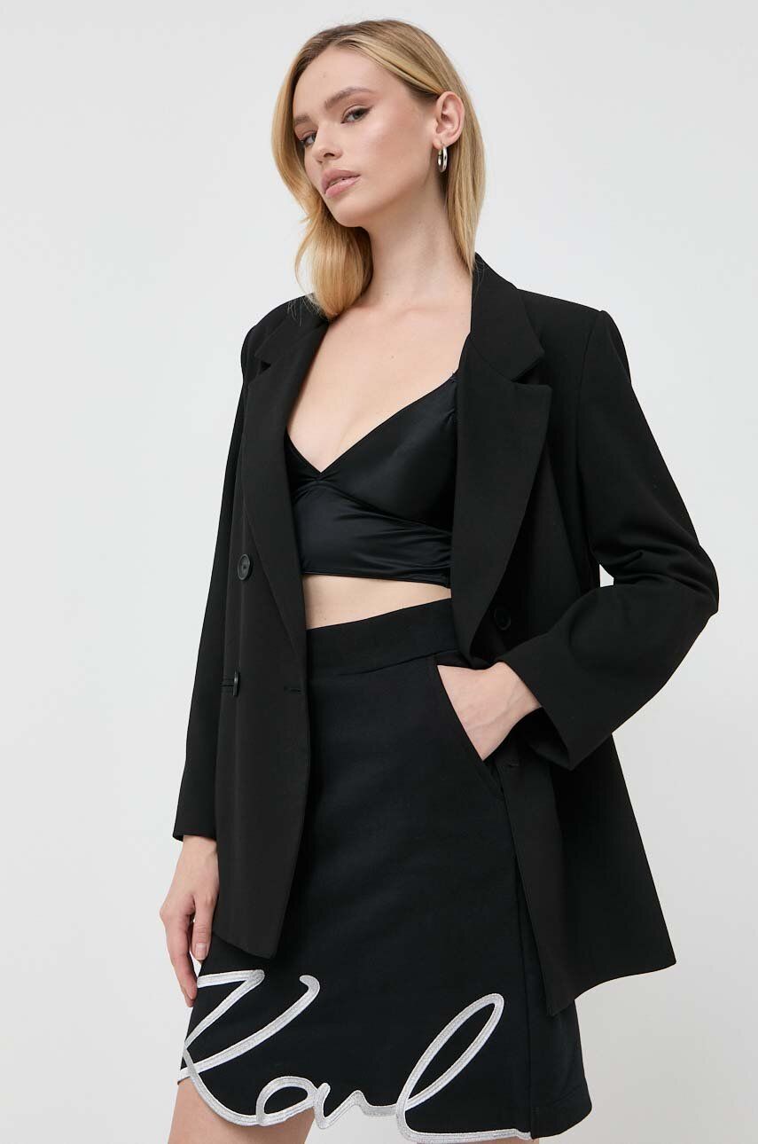Karl Lagerfeld fusta culoarea negru, mini, drept
