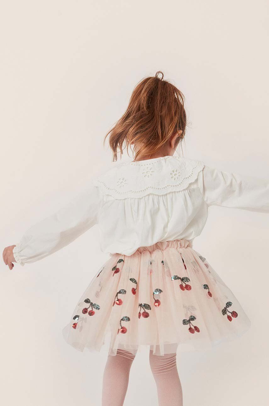 Dětská sukně Konges Sløjd růžová barva, mini, áčková - růžová - Hlavní materiál: 100 % Polyester