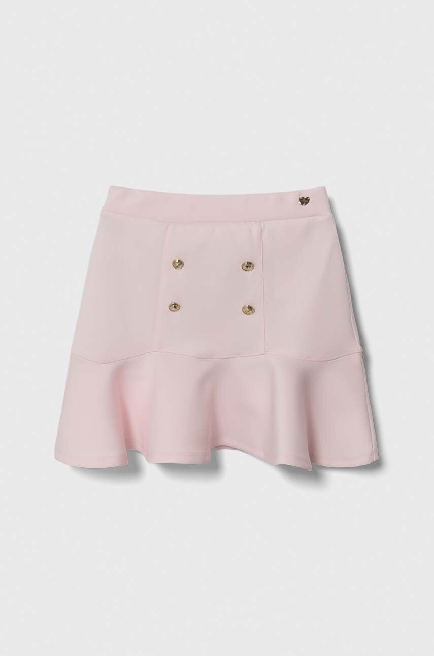 Levně Dětská sukně Guess růžová barva, mini, áčková