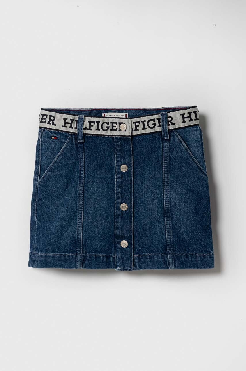

Детская джинсовая юбка Tommy Hilfiger цвет синий mini прямая