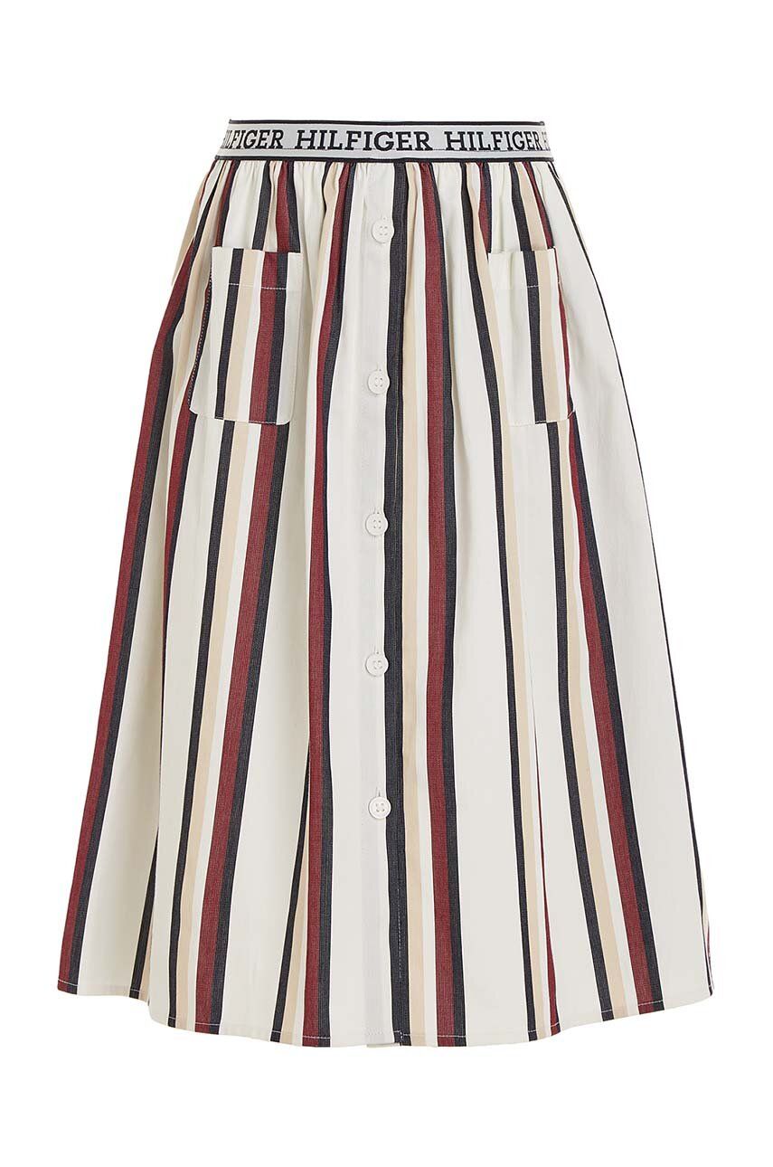 Dětská bavlněná sukně Tommy Hilfiger bílá barva, mini - bílá -  Hlavní materiál: 100 % Bavlna
