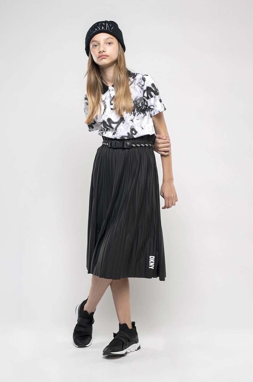 

Дитяча спідниця Dkny колір чорний midi розкльошена