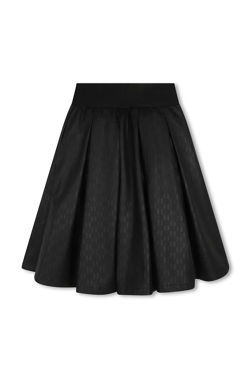 Dětská bavlněná sukně Karl Lagerfeld černá barva, mini - černá -  Hlavní materiál: 100 % Bavlna