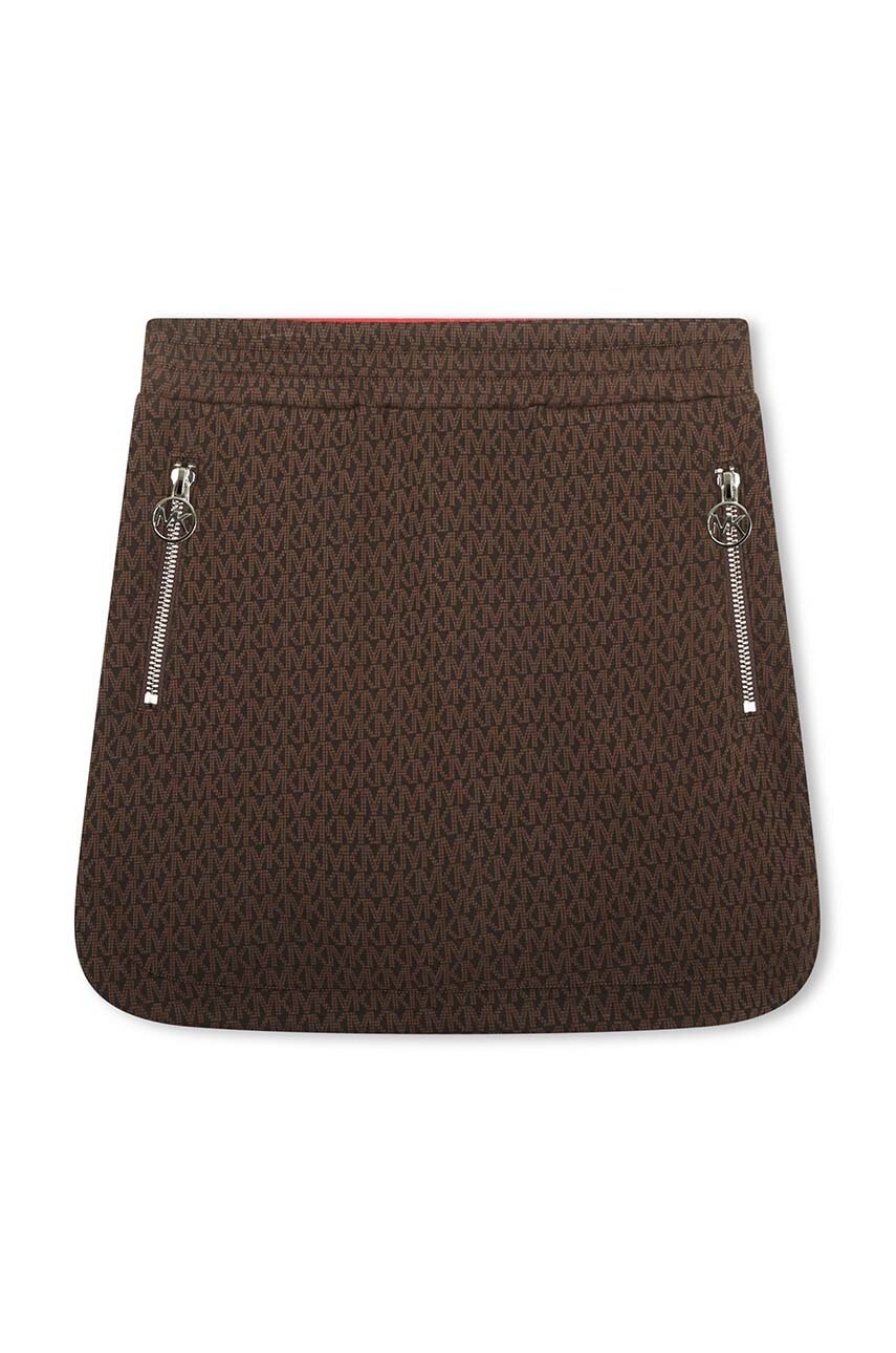 Детская юбка Michael Kors цвет коричневый mini прямая