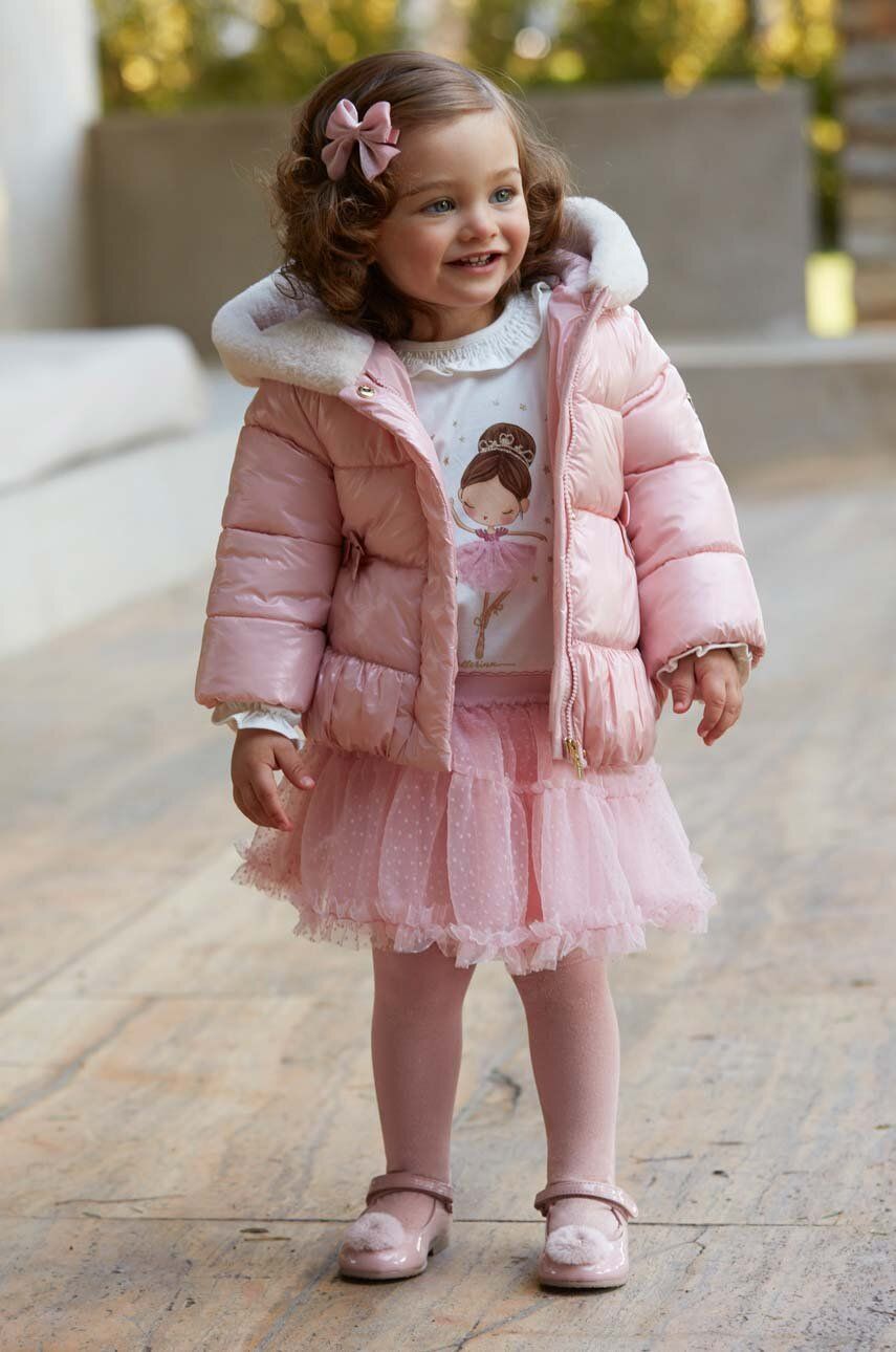 Dětská sukně Mayoral růžová barva, mini - růžová -  Hlavní materiál: 79 % Polyamid