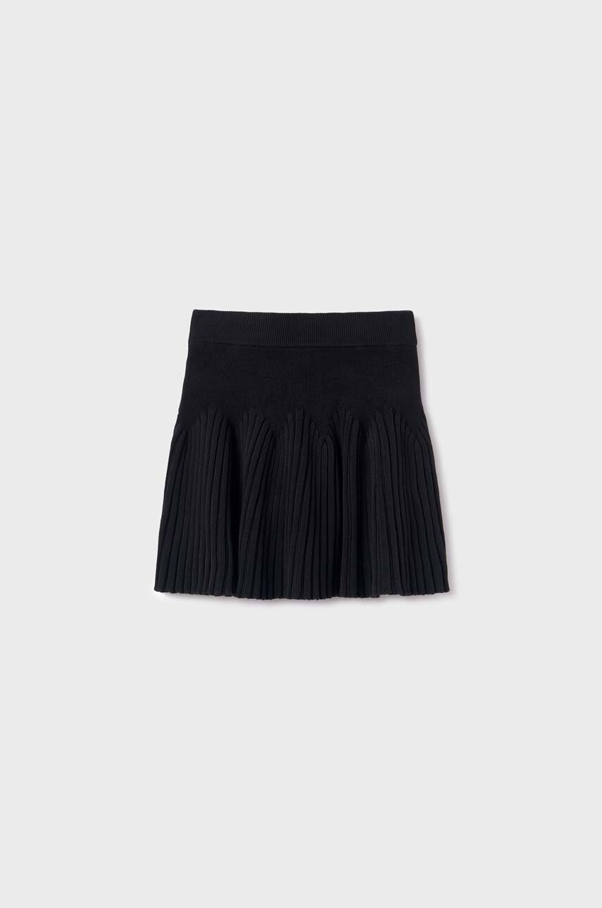 Детская юбка Mayoral цвет чёрный mini расклешённая Детская юбка Mayoral цвет чёрный mini расклешённая