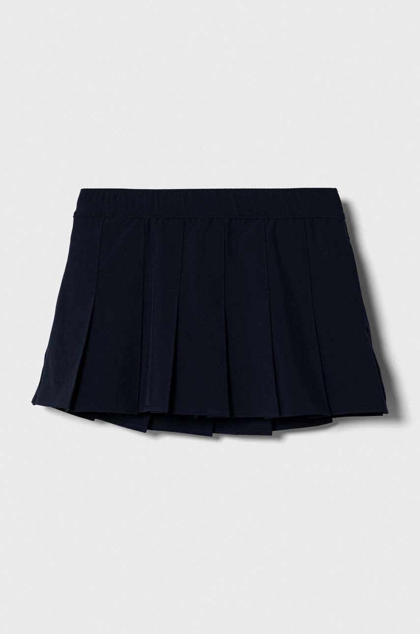 Levně Dětská sukně Abercrombie & Fitch tmavomodrá barva, mini, áčková