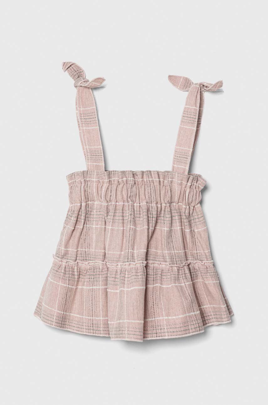 Levně Dětská bavlněná sukně Jamiks růžová barva, mini