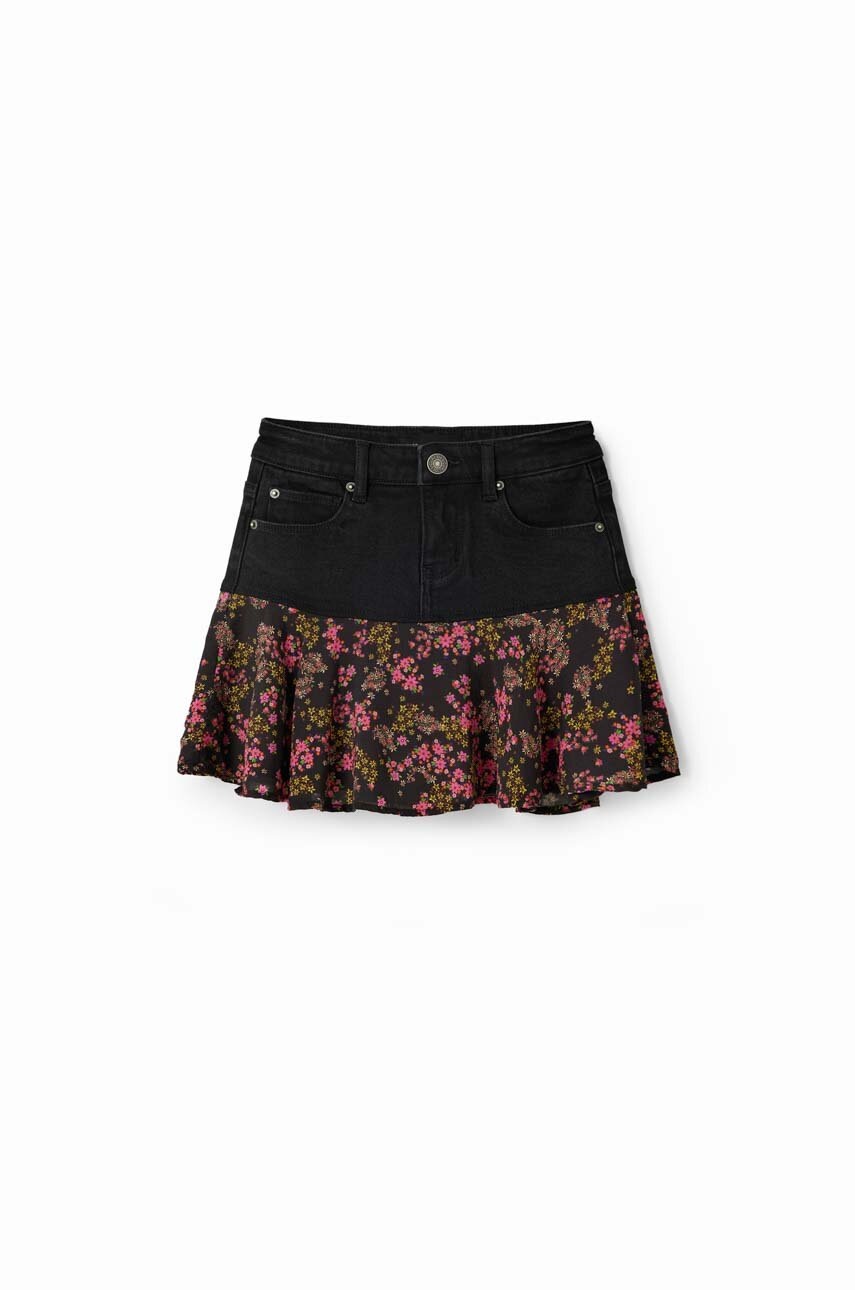 Дитяча спідниця Desigual колір чорний mini розкльошена
