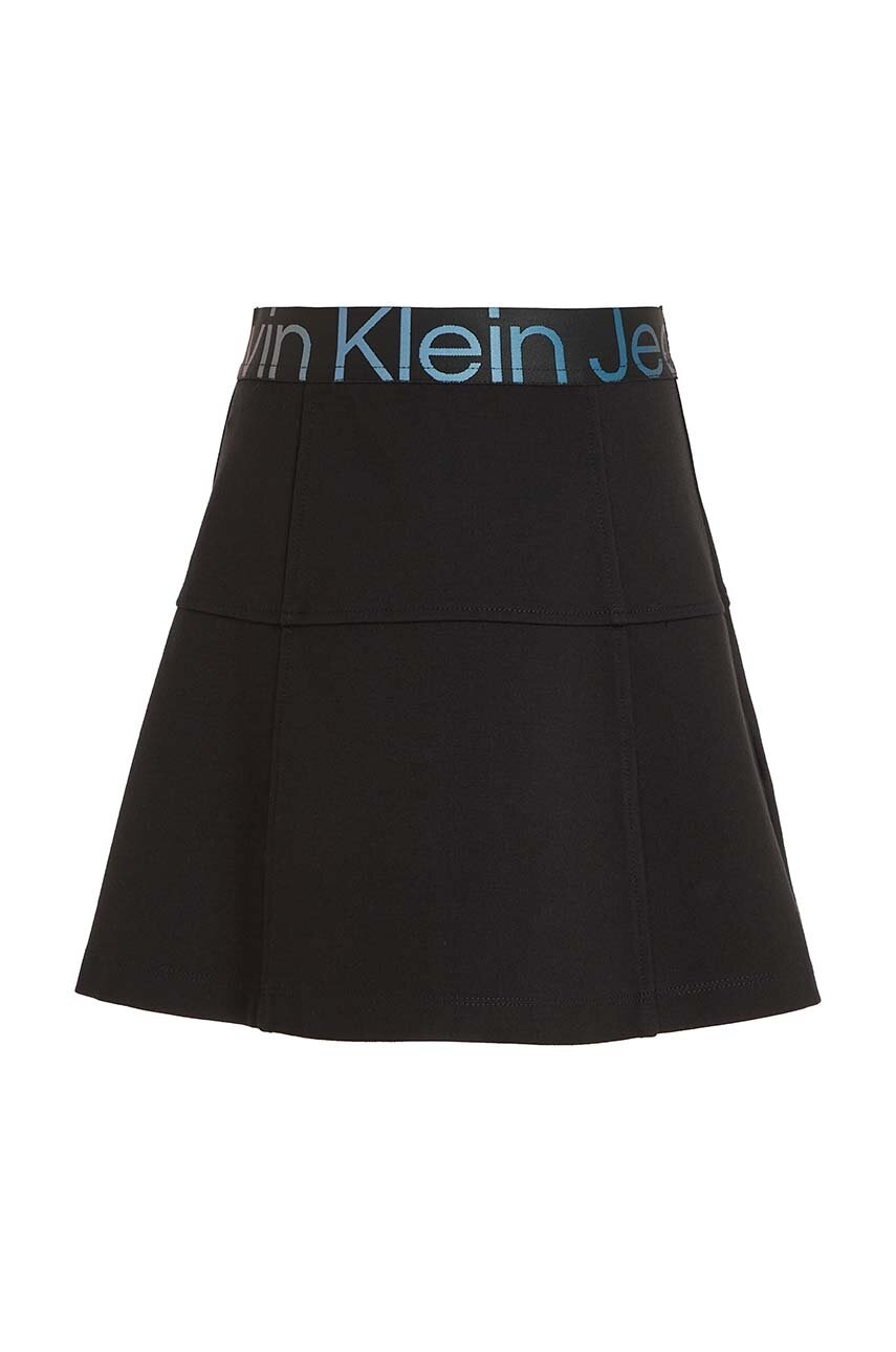 Дитяча спідниця Calvin Klein Jeans колір чорний mini розкльошена