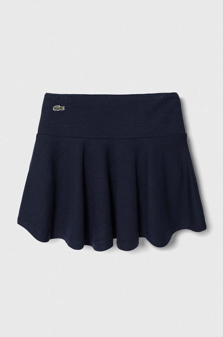 E-shop Dětská sukně Lacoste tmavomodrá barva, mini, áčková