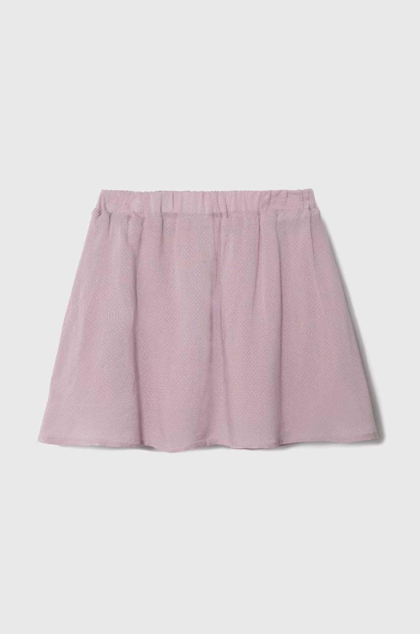 United Colors of Benetton fusta fete culoarea violet, mini, evazati