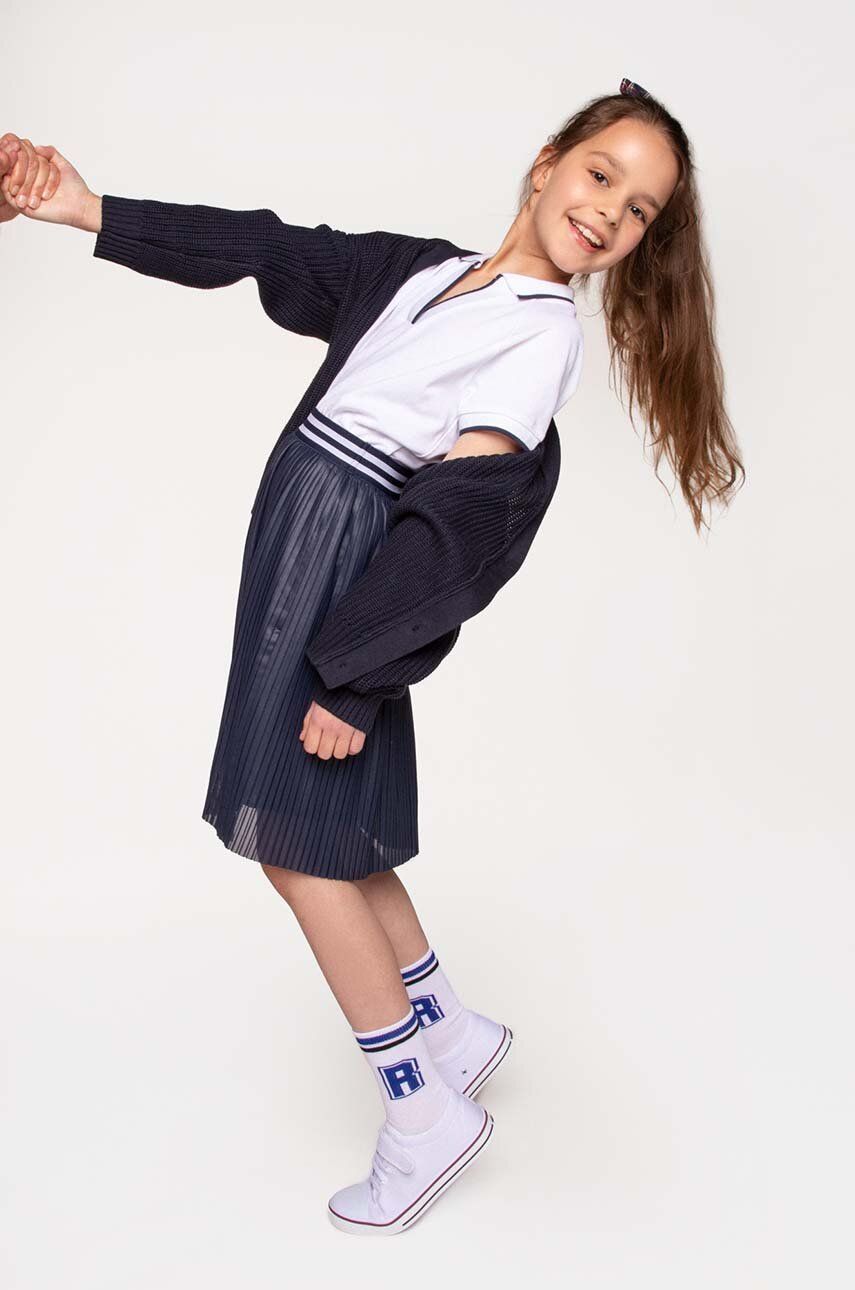 E-shop Dětská sukně Coccodrillo tmavomodrá barva, mini, áčková