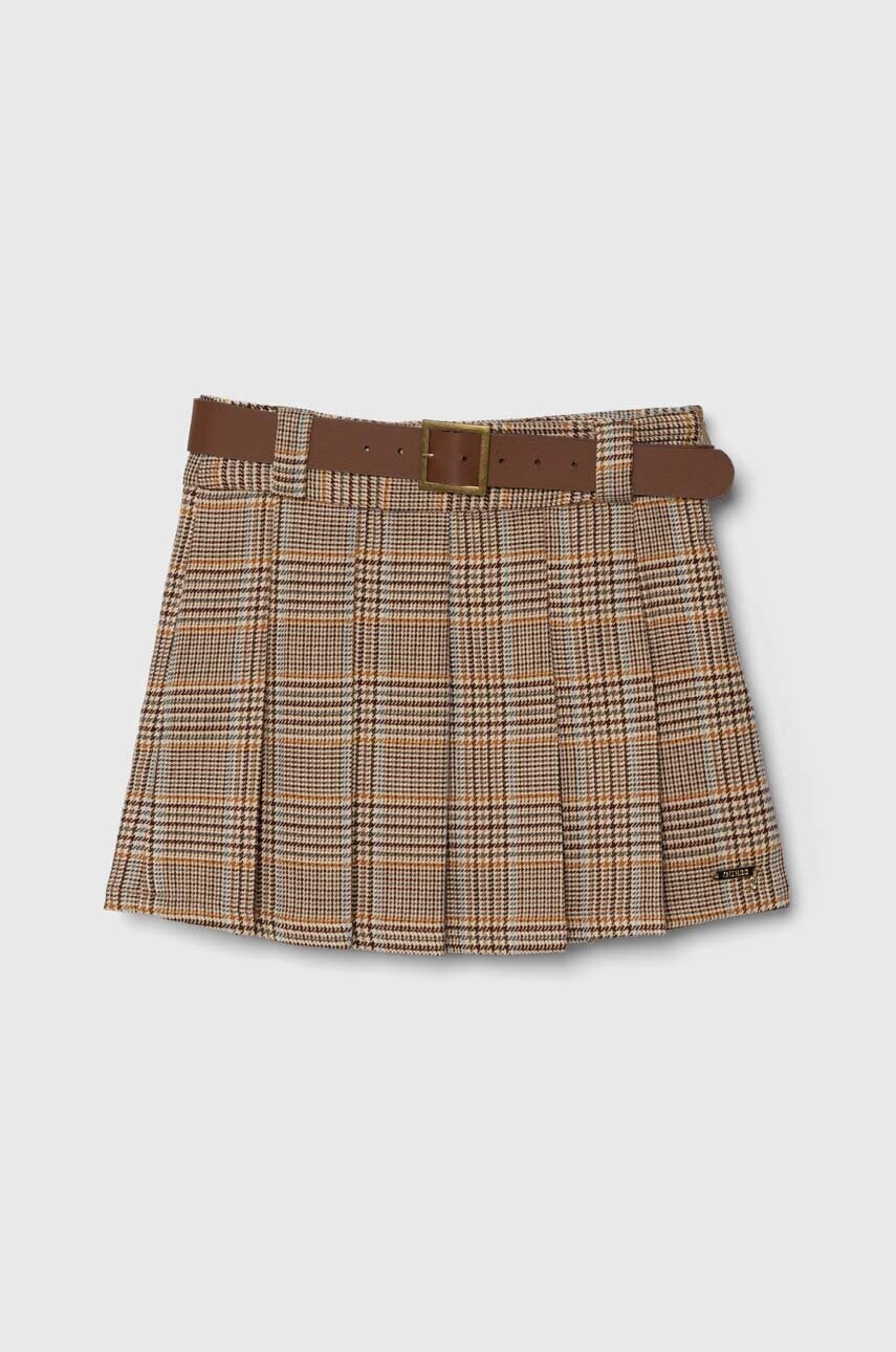 

Детска пола Guess в кафяво среднодълга разкроена, Кафяв