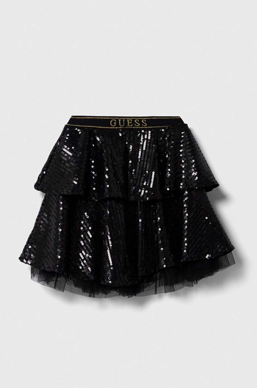 

Детская юбка Guess цвет чёрный mini расклешённая