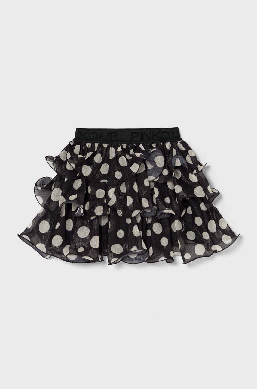 Дитяча спідниця Pinko Up колір чорний mini розкльошена Дитяча спідниця Pinko Up колір чорний mini розкльошена